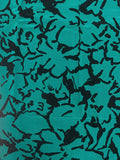 1 YD Nylon - Green with Abstract Black Flowers