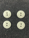 Buttons Plastic Set of 4 Vintage - White with Embossed Concentric Triangles