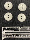 Buttons Plastic Set of 4 Vintage - White with Embossed Concentric Triangles
