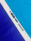 1  YD Lycra - Cobalt and Turquoise Blue with Floral Border