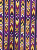 2 YD Polyester - Southwestern Stripes in Purple, Maroon, Tan, Yellow and Black