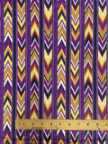 2 YD Polyester - Southwestern Stripes in Purple, Maroon, Tan, Yellow and Black