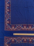 2 1/4 YD Nylon Scarf Panels - Navy Blue with Warm Brown, Tan, and White