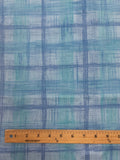 3 YD Nylon Printed Plaid - Blues and Aquas