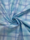 3 YD Nylon Printed Plaid - Blues and Aquas