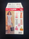 2012 New Look 6095 Sewing Pattern - Adult Dresses and Tote Bags FACTORY FOLDED