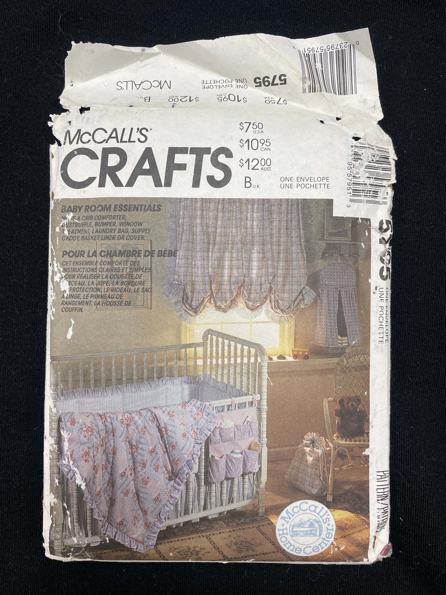 1992 McCall's 5795 Sewing Pattern - Nursery Room Accessories FACTORY FOLDED