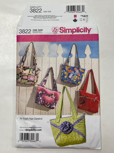 2007 Simplicity 3822 Pattern - Tote Bags FACTORY FOLDED