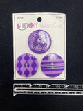 Buttons Plastic Set of 3 - Purples