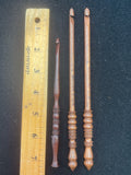 Crochet Hooks Turned Wood - Bundle of 3 Sizes