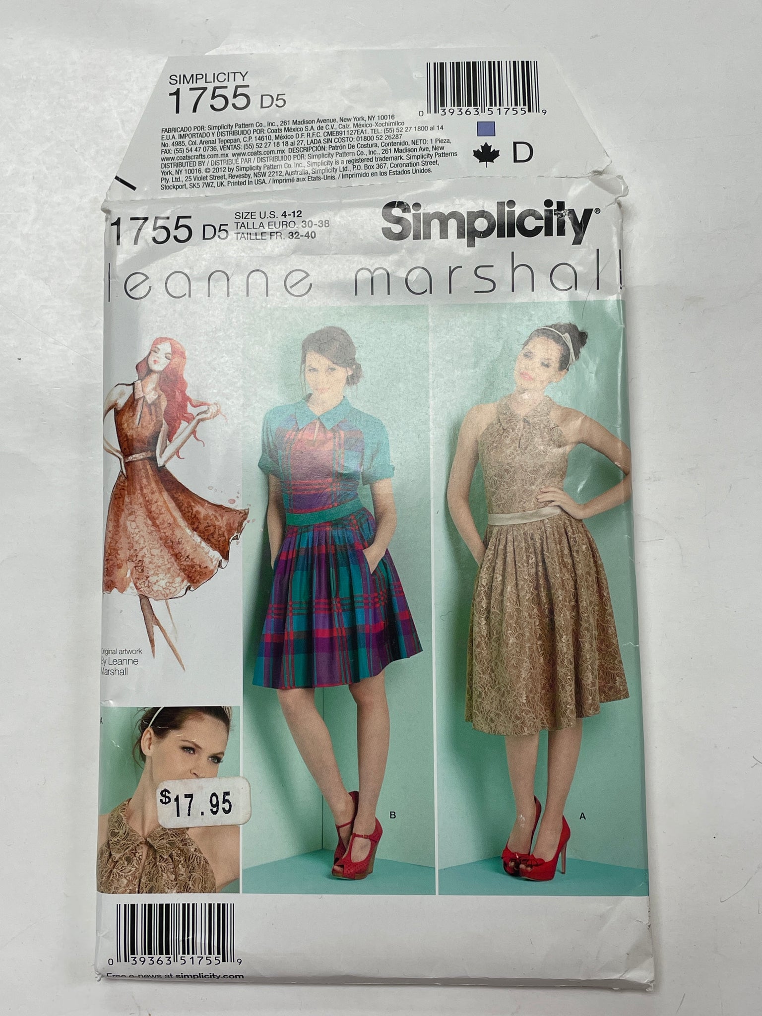 2012 Simplicity 1755 Pattern - Dress FACTORY FOLDED