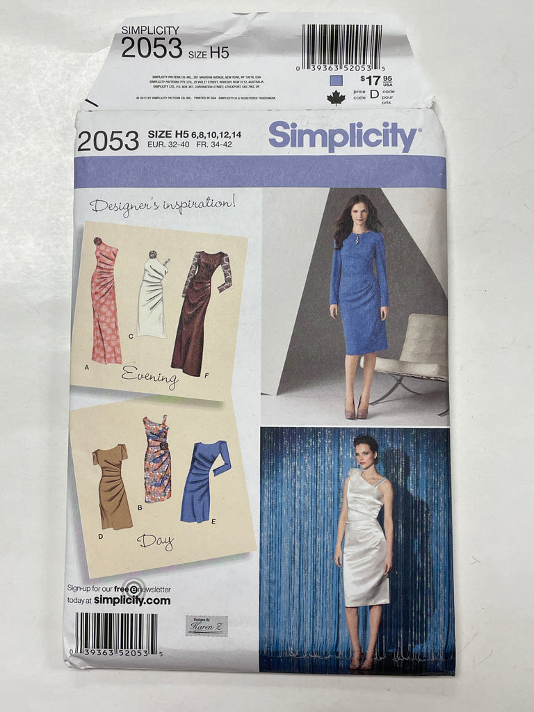 2011 Simplicity 2053 Pattern - Dress FACTORY FOLDED