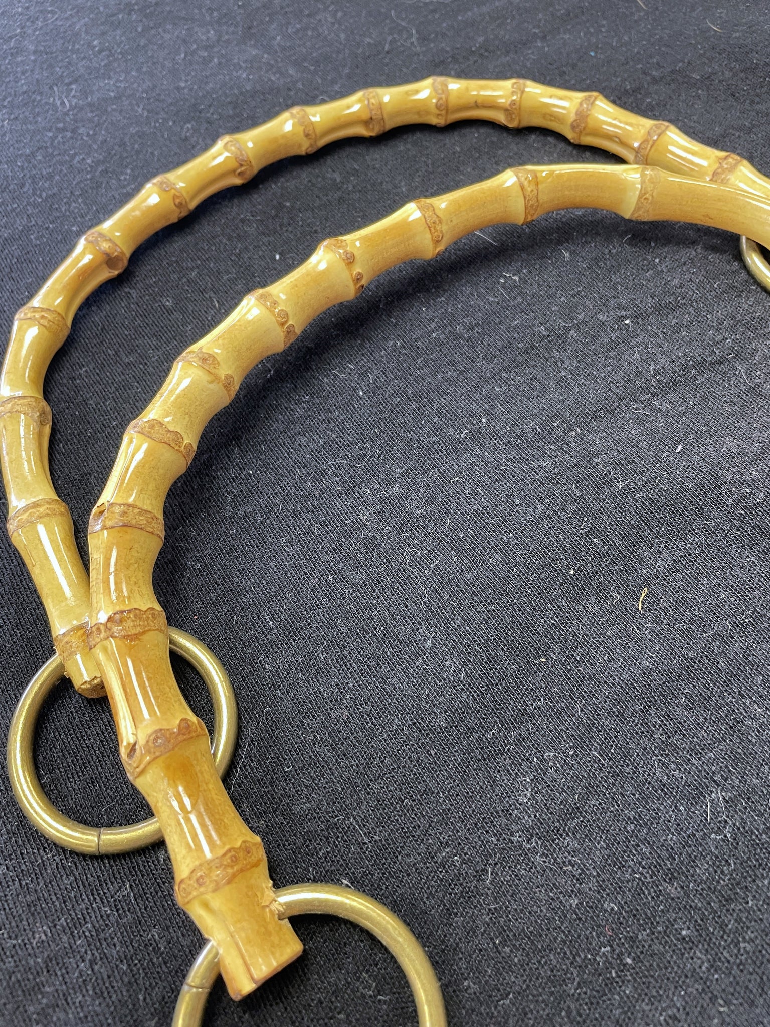 Purse Handles - Bamboo with Metal Rings