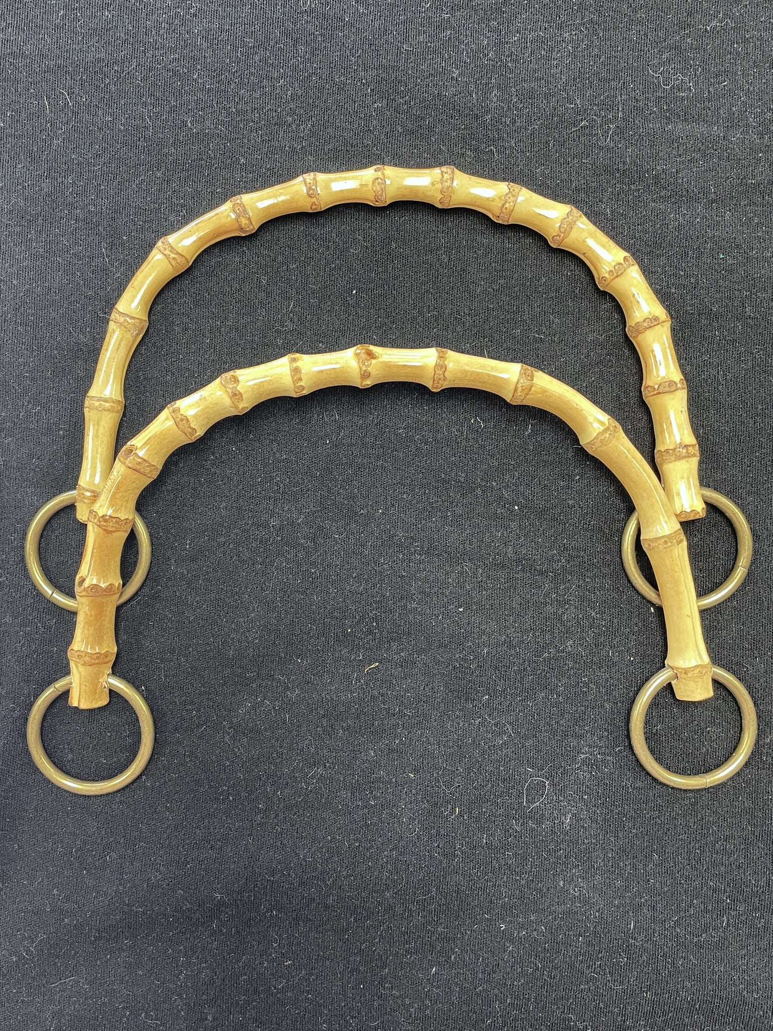 Purse Handles - Bamboo with Metal Rings