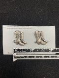 Button Metal Set of 2 - "Pewter" Finish Cowboy Boots