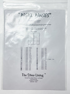 1998 Cross Stitch Pattern - Pansies "Pastel Pansies"