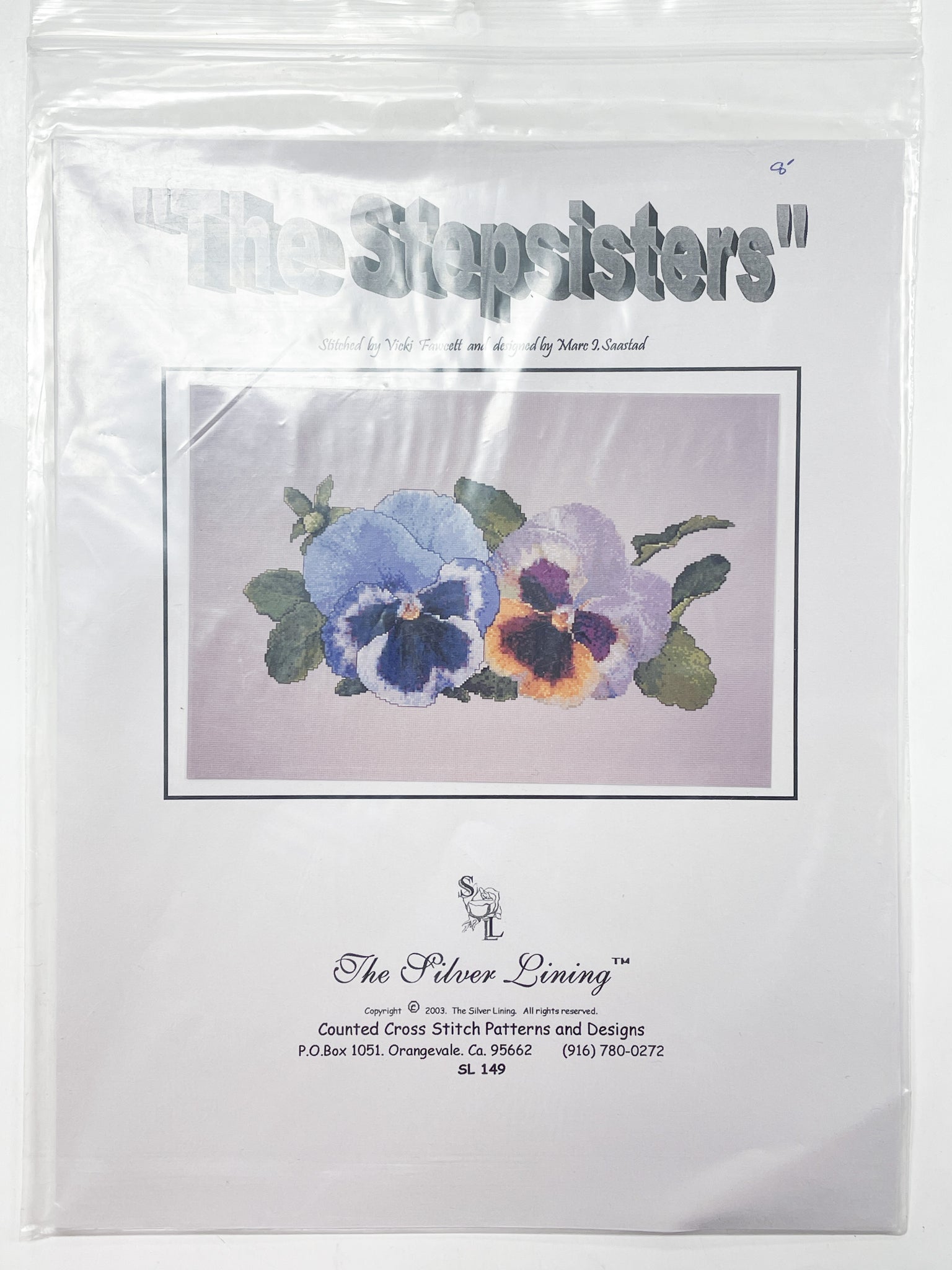2003 Cross Stitch Pattern - Pansies "The Stepsisters"
