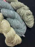 Alpaca/Merino Wool/Silk Yarn - Greens with White Flecks