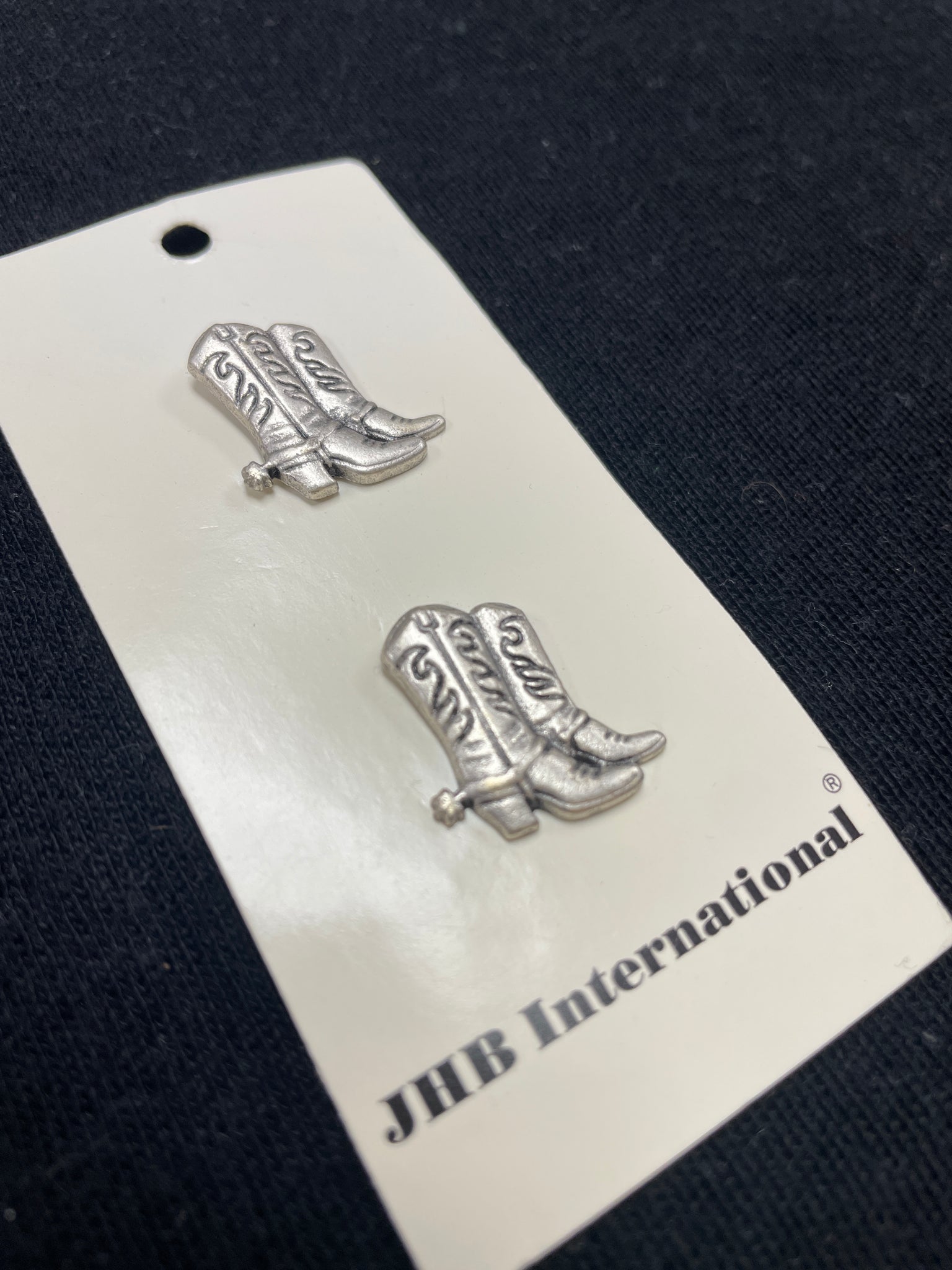 Button Metal Set of 2 - "Pewter" Finish Cowboy Boots