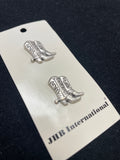 Button Metal Set of 2 - "Pewter" Finish Cowboy Boots