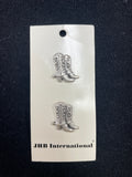 Button Metal Set of 2 - "Pewter" Finish Cowboy Boots