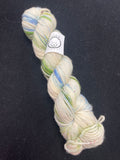 Superwash Merino Wool Yarn - Off White with Greens and Blues