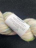 Superwash Merino Wool Yarn - Off White with Greens and Blues