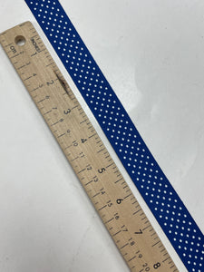 2+ YD Poly Grosgrain Ribbon - Blue with White Polka Dots