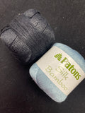 Bamboo Viscose/Silk Yarn - "Sea" or Black