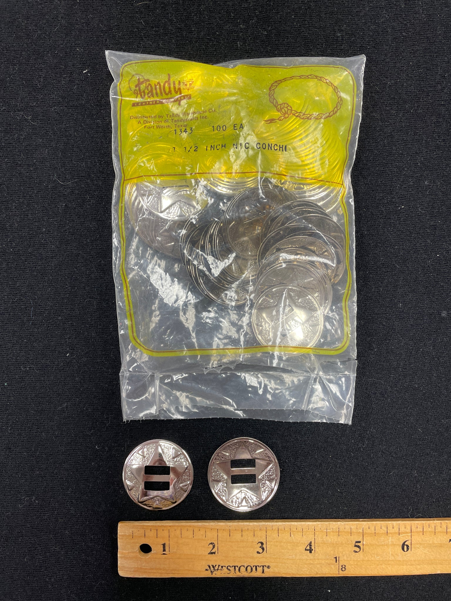 Metal 1 1/2" Conchos Bundle of 97 - Silver-Tone