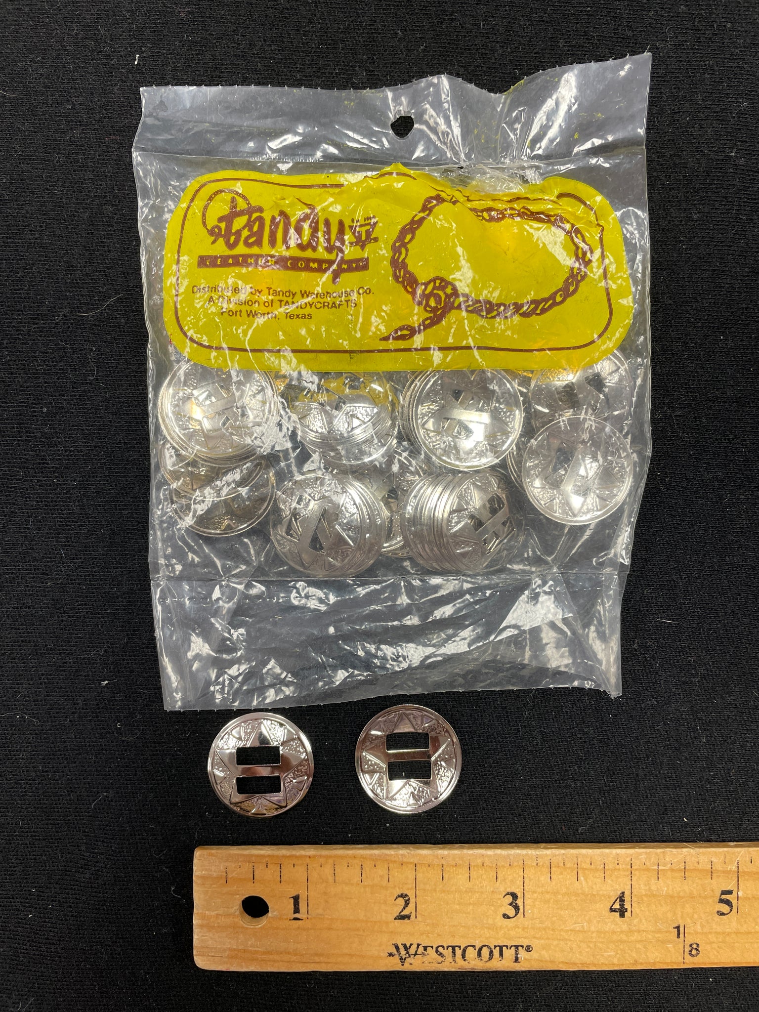 Metal 1" Conchos Bundle of 92 - Silver-Tone