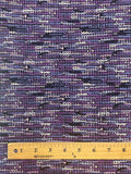 1 1/2 YD Rayon Blend Stretch Knit EXTRA WIDE - Purples on Black