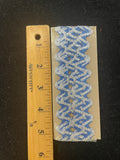 2 1/2 YD Polyester Rick Rack Vintage - Metallic Blue and Silver