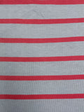 2 1/4 YD Poly/Cotton Blend Knit - Gray and Red Stripes