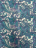 1 YD Cotton Blend Knit Vintage - Purple, Lavender and Teal Paisley
