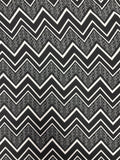 3 YD Nylon Knit - Black and White Zig Zags