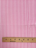 1 1/3 YD Polyester Yarn-Dyed Gingham - Hot Pink and White