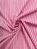 1 1/3 YD Polyester Yarn-Dyed Gingham - Hot Pink and White