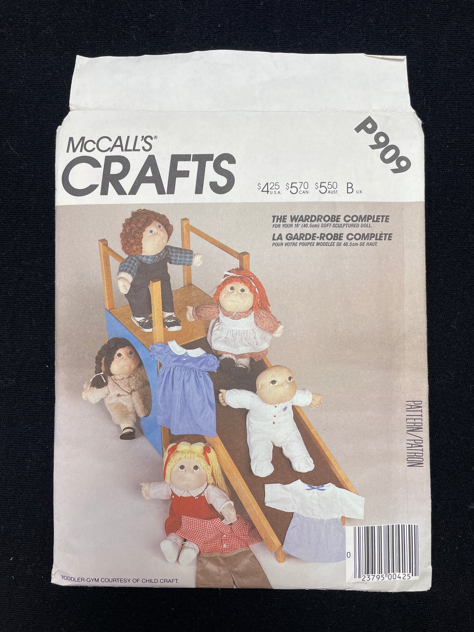1985 McCall's 909 Sewing Pattern - 16" and 18" Soft Sculptured Doll Clothes