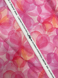 2020 1 YD Quilting Cotton - Watercolor-Style Wisteria in Pinks and Orange