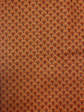 2 1/3 YD Quilting Cotton - Orange and Dark Red Scallops with Mettalic Gold Accents