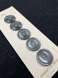Buttons Set of 5 Vintage - Pearlescent Gray with Marquis Centers