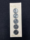 Buttons Set of 5 Vintage - Pearlescent Gray with Marquis Centers