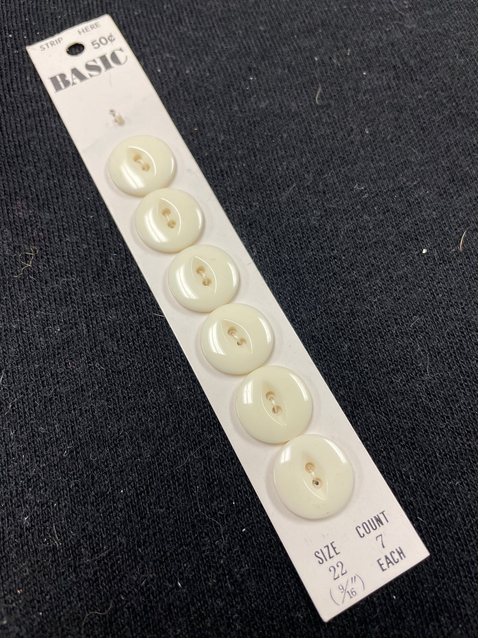 Buttons Set of 6 Vintage - Off White with Marquis Centers