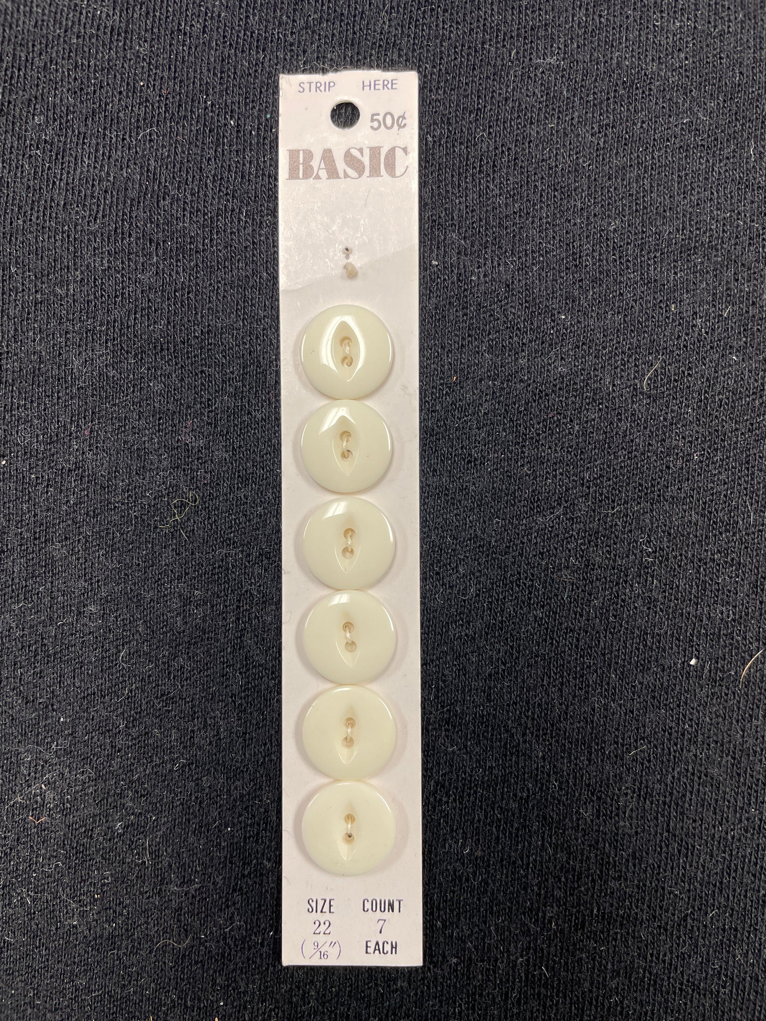 Buttons Set of 6 Vintage - Off White with Marquis Centers