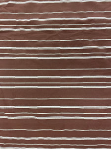 1 3/8 YD Stretch Rayon Yarn-Dyed Stripes - Brown and Ecru