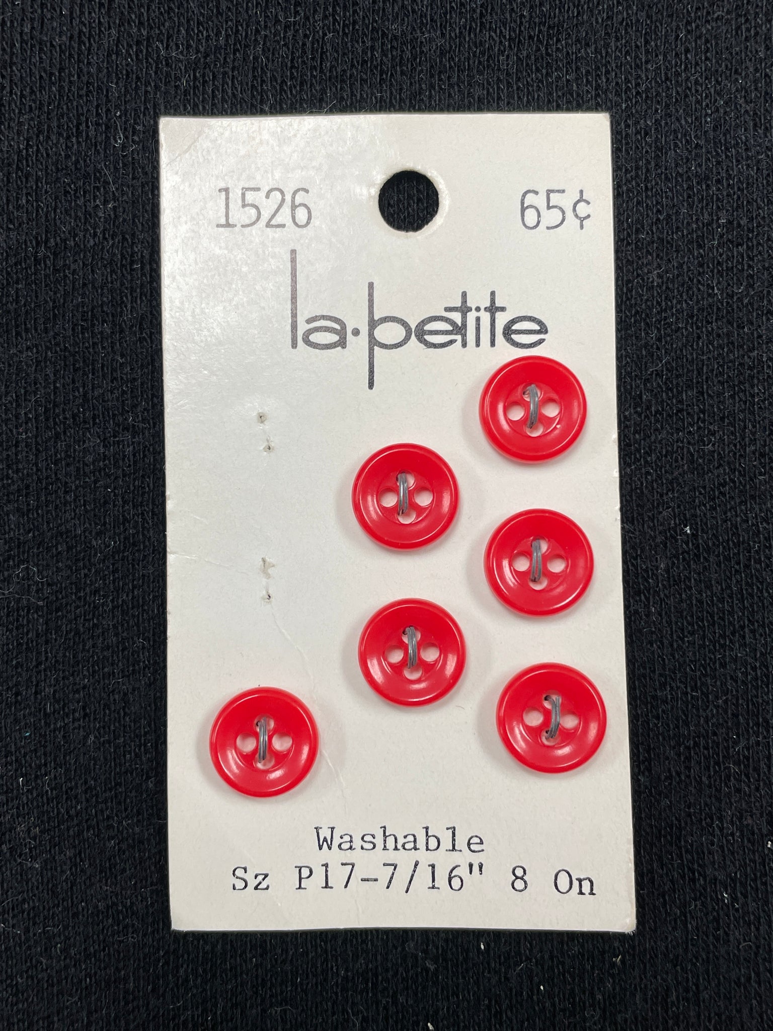 Buttons Set of 6 Vintage - Red