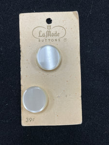 Buttons Set of 2 or 4 Vintage - Pearlescent White