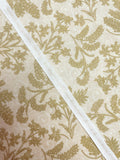 3 YD Quilting Cotton - Metallic Gold Fronds on Ecru Background with Off White Filigree