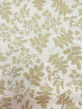 3 YD Quilting Cotton - Metallic Gold Fronds on Ecru Background with Off White Filigree